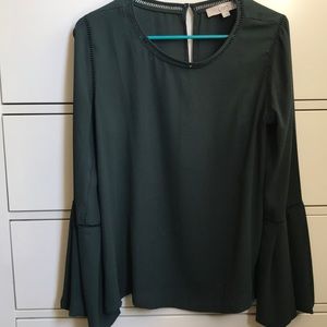 Loft flowy long sleeve blouse with bell sleeves